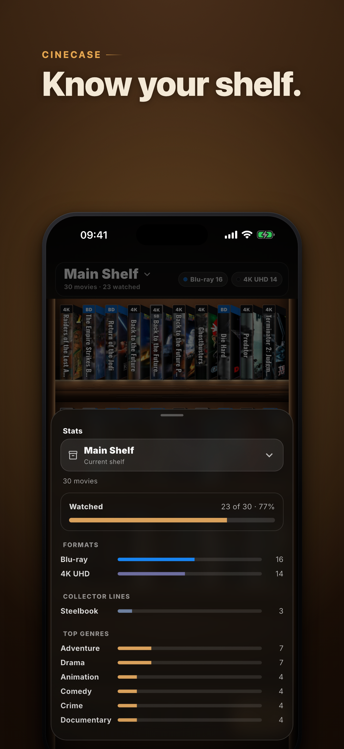 Detailed collection statistics in Cinecase